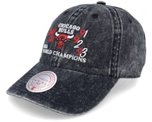 Chicago Bulls Stone Washed Champions Black Dad Cap - Mitchell & Ness