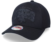 Philadelphia 76ers Black Out Arch Red Black Adjustable - Mitchell & Ness