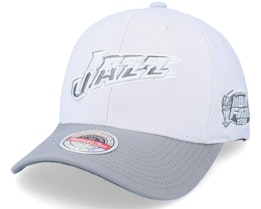 Utah Jazz Active Grey Red Grey Adjustable - Mitchell & Ness