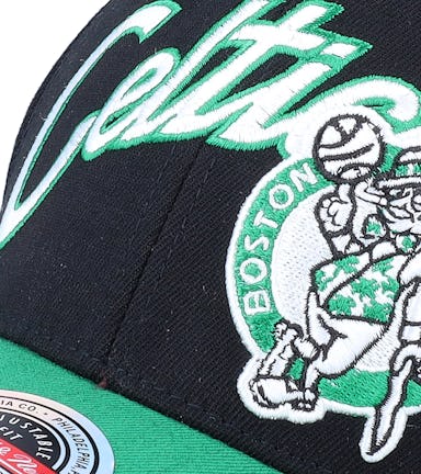 Boston Celtics Arched Script 2 Tone Black/Green Adjustable - Mitchell & Ness