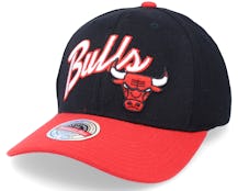 Chicago Bulls Arched Script 2 Tone Black/Red Adjustable - Mitchell & Ness