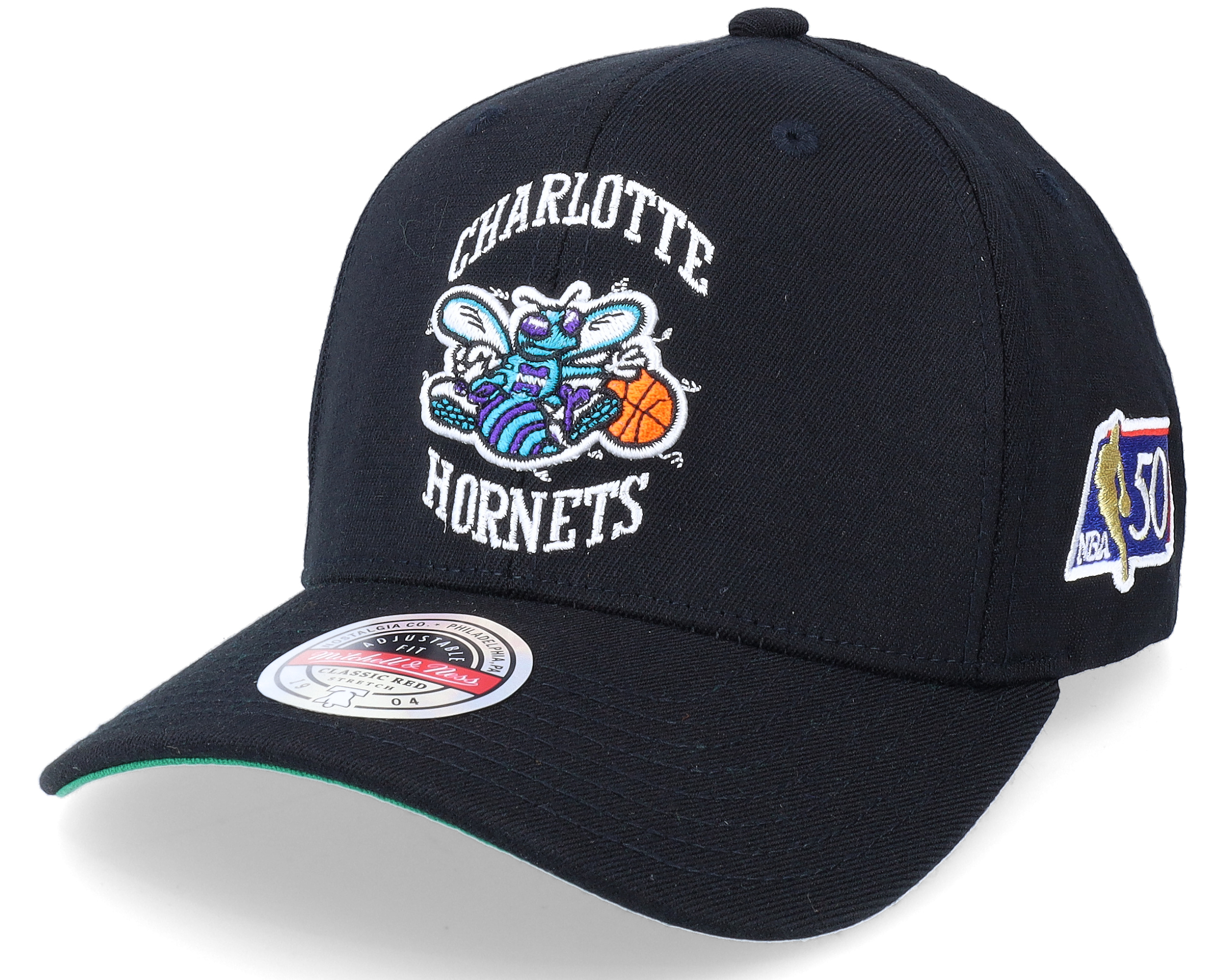 Charlotte Hornets 50th Anniversary Patch Black Adjustable