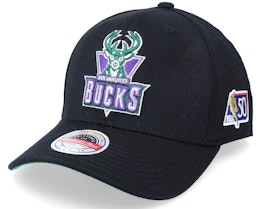 Milwaukee Bucks 50th Anniversary Patch Black Adjustable - Mitchell & Ness