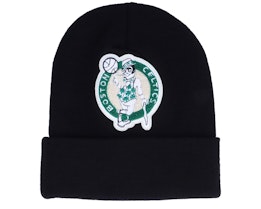 Boston Celtics Chenille Logo Knit Black Cuff - Mitchell & Ness