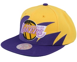 Los Angeles Lakers Sharktooth Yellow/Purple Snapback - Mitchell & Ness