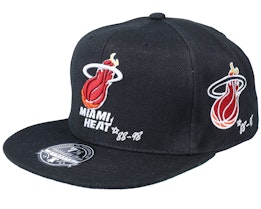Miami Heat Timeline HWC Black Fitted - Mitchell & Ness