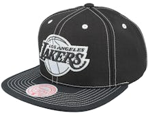 Los Angeles Lakers Glow Up Black Snapback - Mitchell & Ness