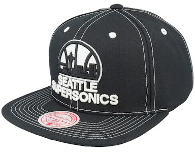 Mitchell & Ness - NBA Black Snapback Cap - Seattle SuperSonics Glow Up Black Snapback @ Hatstore