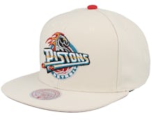 Detroit Pistons HWC Off White Cream Snapback - Mitchell & Ness