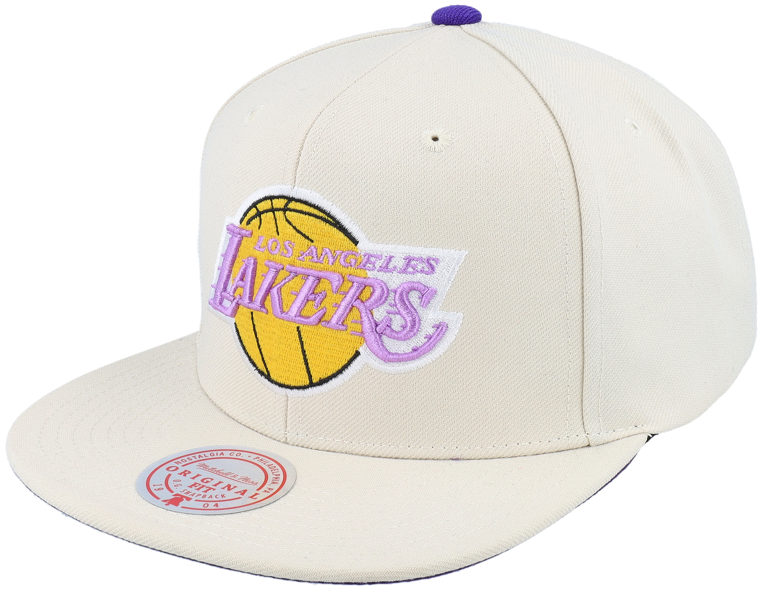 Men's Mitchell & Ness Cream Los Angeles Lakers First of Many Snapback Hat