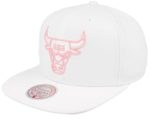 Chicago Bulls Summer Suede White Snapback - Mitchell & Ness