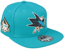San Jose Sharks Vintage Teal Fitted - Mitchell & Ness