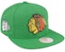 Chicago Blackhawks Alternate Flip Green Snapback - Mitchell & Ness