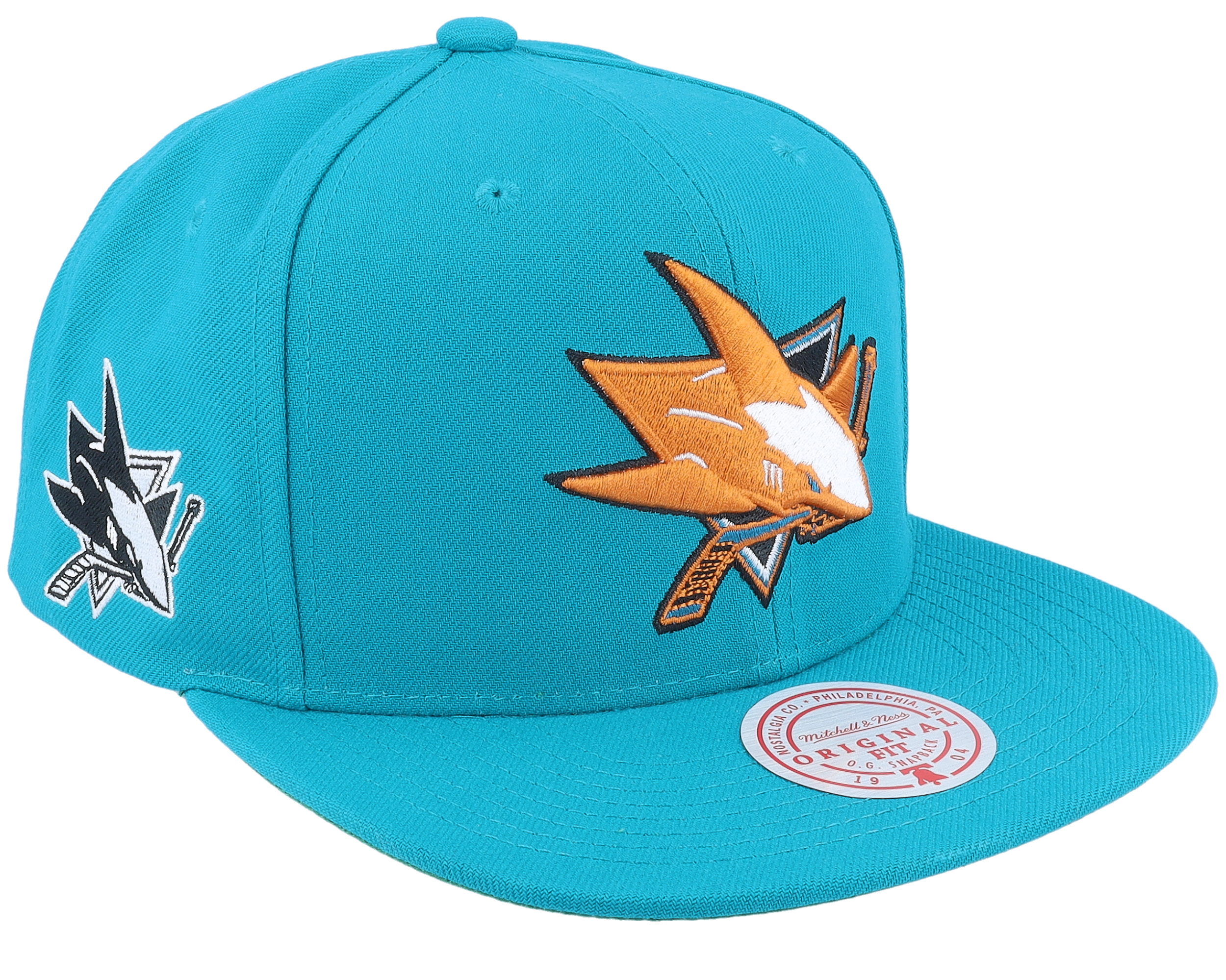 Men's San Jose Sharks Mitchell & Ness Teal Alternate Flip Snapback Hat