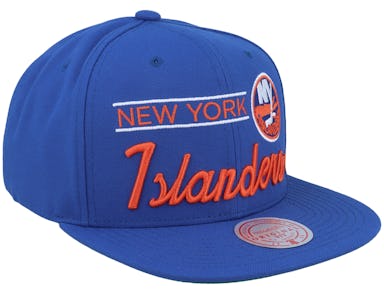 New York Islanders Retro Lock Up Blue Snapback - Mitchell & Ness