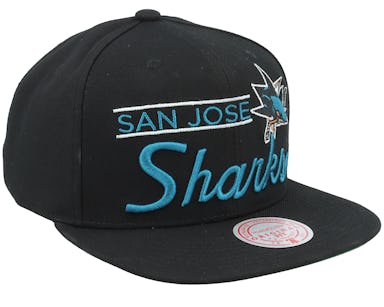 San Jose Sharks Mitchell & Ness Retro Lock Up Snapback Hat - Black