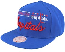Washington Capitals Retro Lock Up Blue Snapback - Mitchell & Ness
