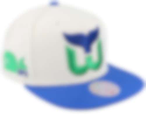 Hartford Whalers Vintage Off White/Blue Snapback - Mitchell & Ness