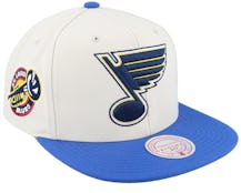 St. Louis Blues Vintage Off White/Blue Snapback - Mitchell & Ness