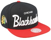 Chicago Blackhawks Vintage Script Black Snapback