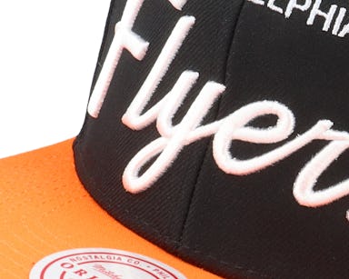 Men's Philadelphia Flyers Mitchell & Ness Black/Orange Vintage Script Snapback  Hat