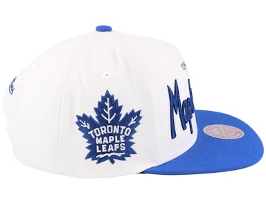 Men's Mitchell & Ness White/Blue Toronto Maple Leafs Vintage Script Snapback Hat