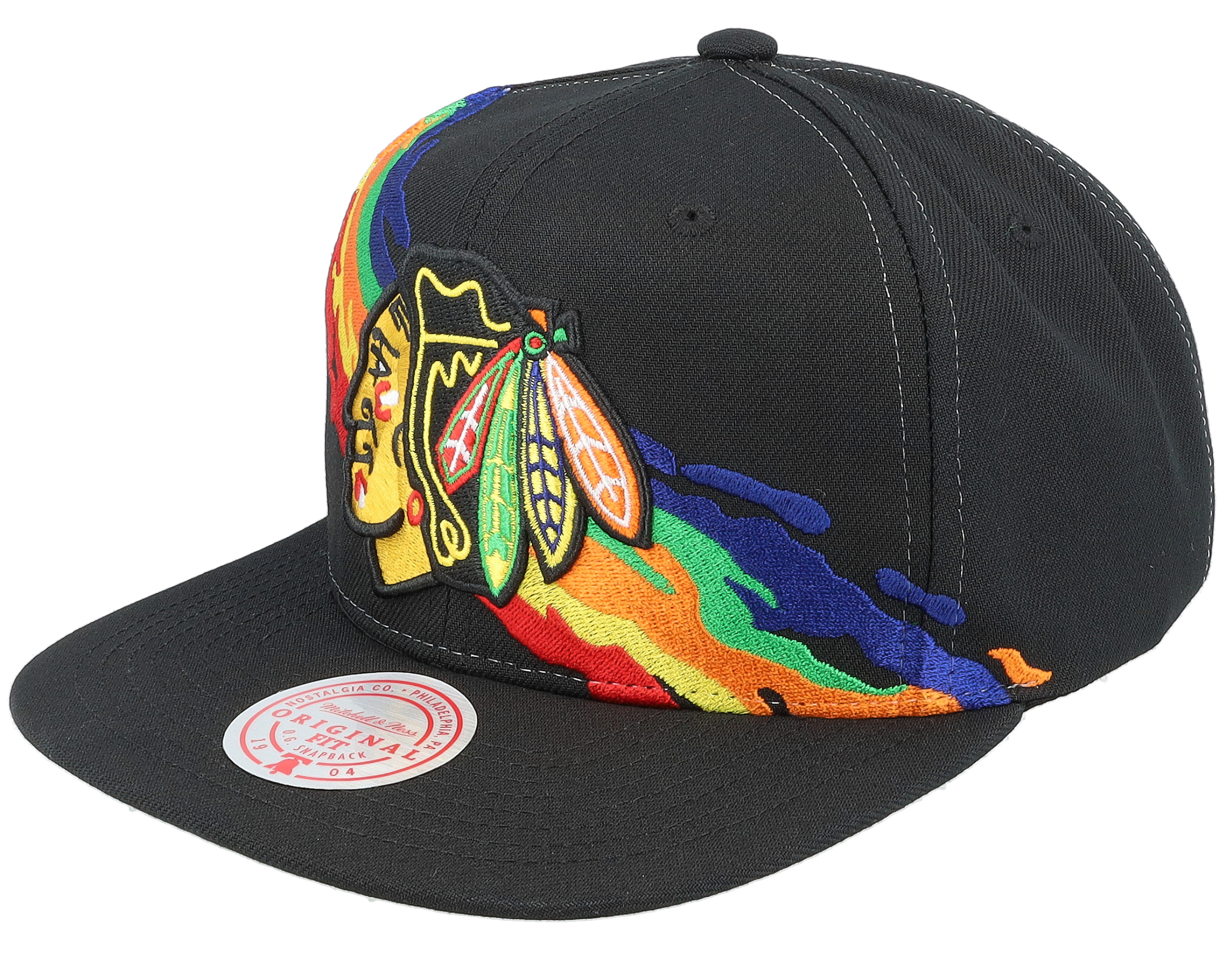 Mitchell & Ness Chicago Blackhawks Vintage Fitted Hat Black