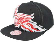 Detroit Red Wings Vintage Paintbrush Black Snapback - Mitchell & Ness