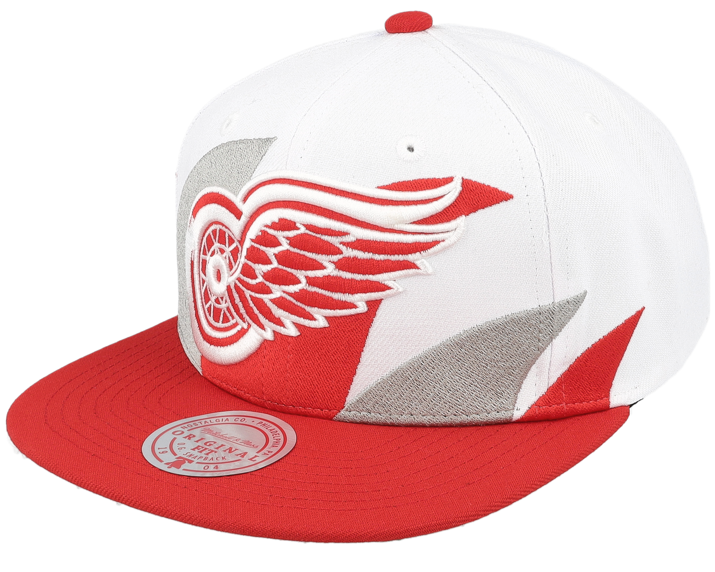 Mitchell & Ness Detroit Red Wings All-In Snapback Adjustable Hat, Men's, White