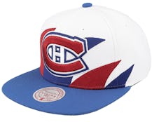 Montreal Canadiens Vintage Sharktooth White/Blue Snapback - Mitchell & Ness