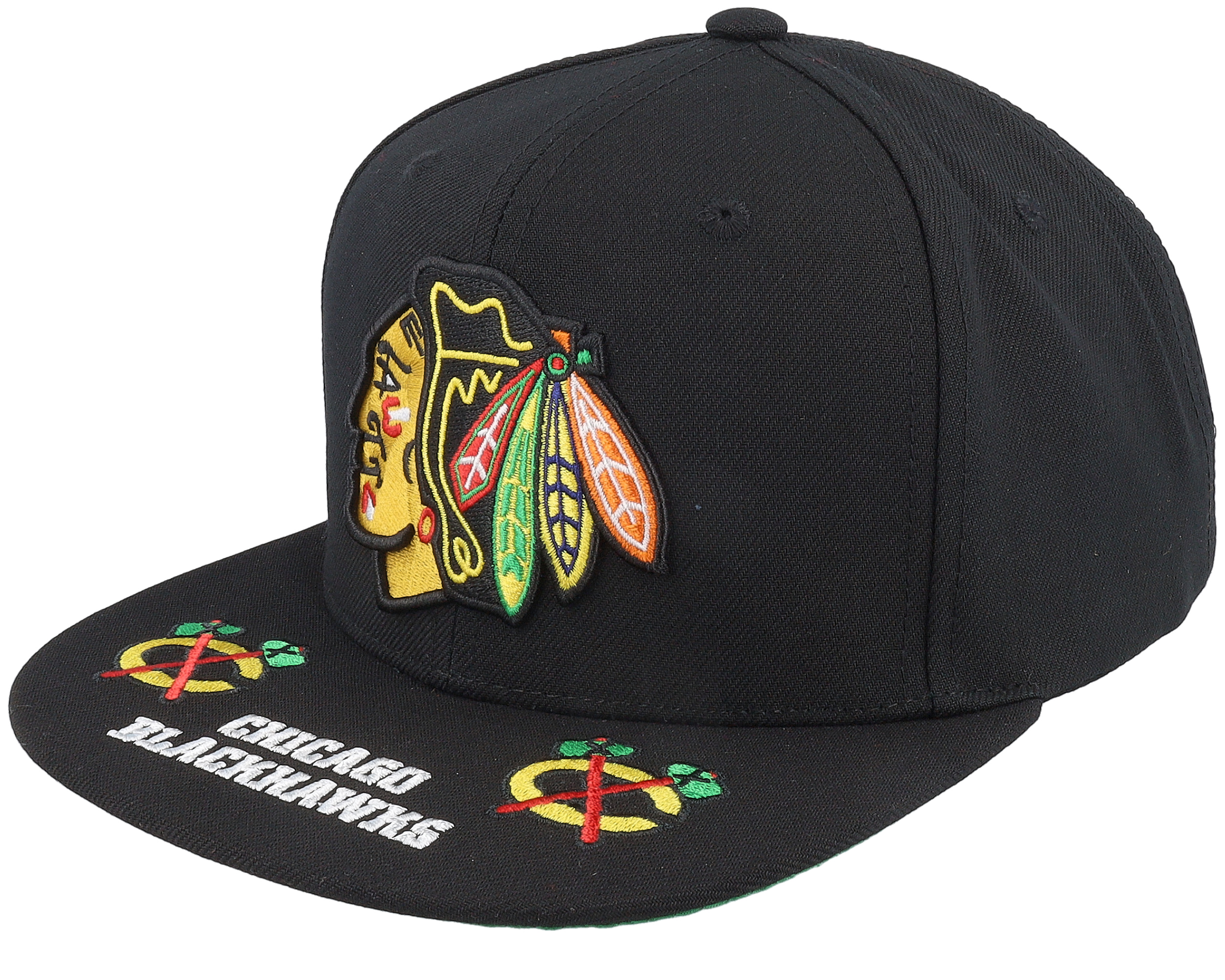 Mitchell & Ness Chicago Blackhawks Vintage Fitted Hat Black