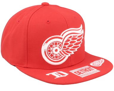 Detroit Red Wings Vintage Hat Trick Red Snapback - Mitchell & Ness