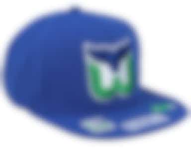 Hartford Whalers Vintage Hat Trick Blue Snapback - Mitchell & Ness