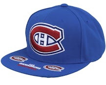 Montreal Canadiens Vintage Hat Trick Blue Snapback - Mitchell & Ness