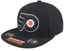 Philadelphia Flyers Vintage Hat Trick Black Snapback - Mitchell & Ness
