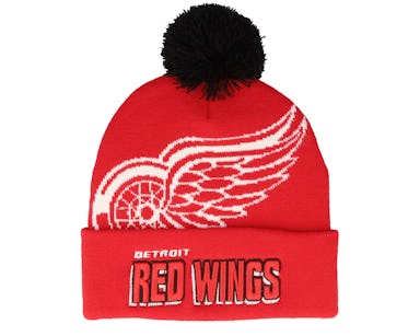 Detroit Red Wings Punch Out Knit Red Pom - Mitchell & Ness