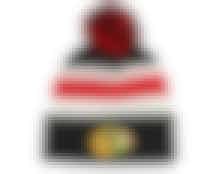 Chicago Blackhawks Stripe Pom Knit Black Pom - Mitchell & Ness
