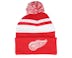 Detroit Red Wings Stripe Knit Red Pom - Mitchell & Ness