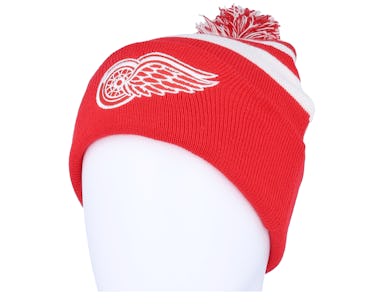 Detroit Red Wings Stripe Knit Red Pom - Mitchell & Ness
