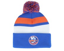 New York Islanders Stripe Pom Knit Blue Pom - Mitchell & Ness