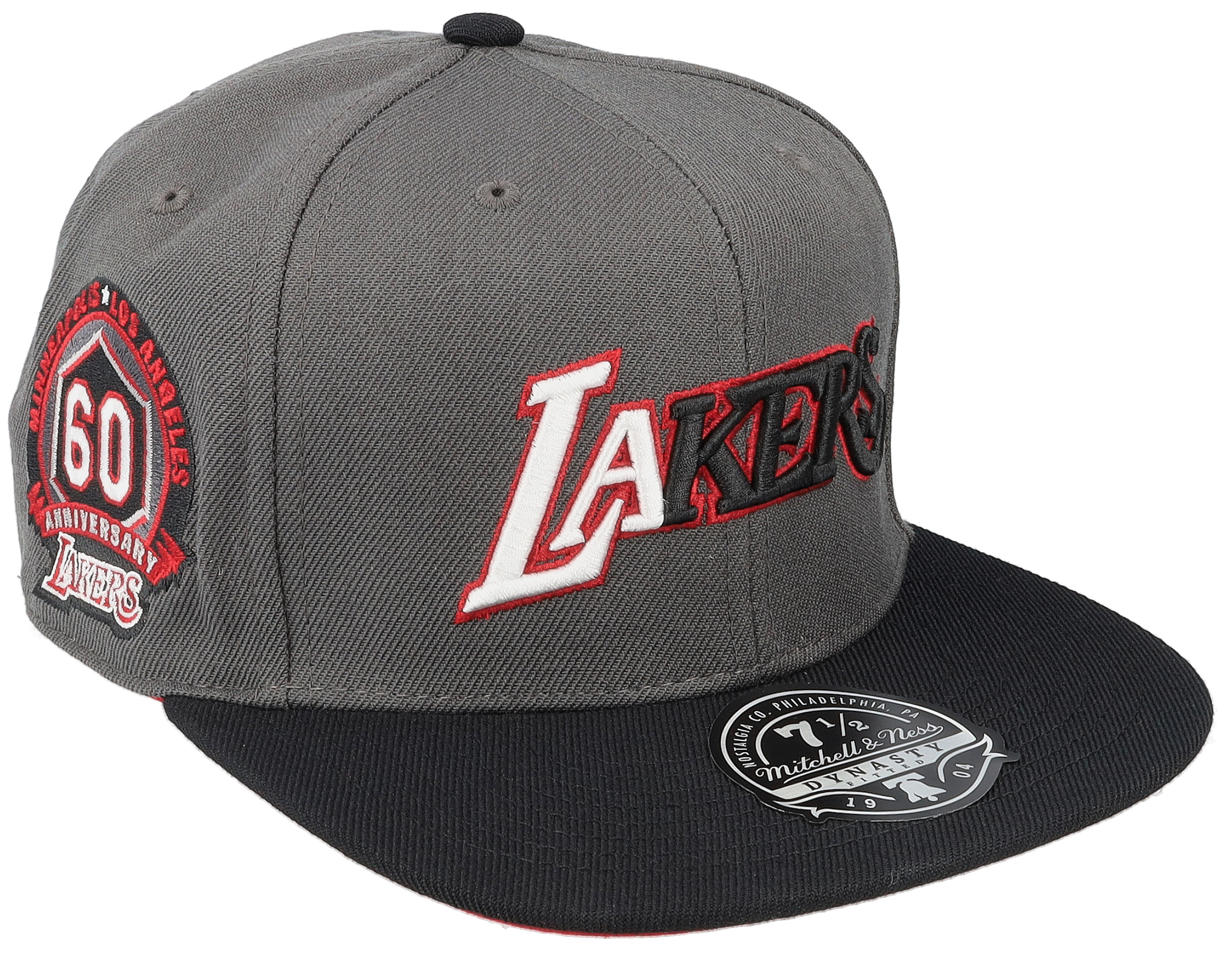 Bonés Los Angeles Lakers Born And Bred Grey/Black Fitted - Mitchell & Ness