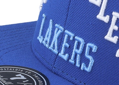 Los Angeles Lakers Logo History Fitted Hwc Blue Fitted Hatstore