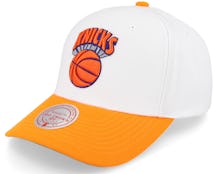 New York Knicks Team 2 Tone 2.0 Pro White/Orange Adjustable - Mitchell & Ness