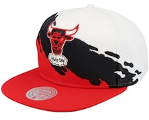 Chicago Bulls Paintbrush White/Red Snapback - Mitchell & Ness