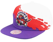 Toronto Raptors Paintbrush White/Purple Snapback - Mitchell & Ness
