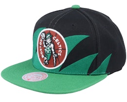Boston Celtics Sharktooth Black/Green Snapback - Mitchell & Ness