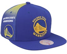 Golden State Warriors Tapestry Blue Snapback - Mitchell & Ness