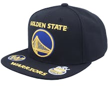Golden State Warriors Front Loaded  Black Snapback - Mitchell & Ness