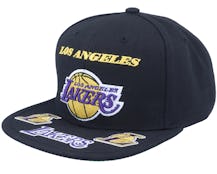 Los Angeles Lakers Front Loaded Black Snapback - Mitchell & Ness