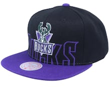 Milwaukee Bucks Low Big Face Black/purple Snapback - Mitchell & Ness
